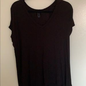 Black oversized V-neck